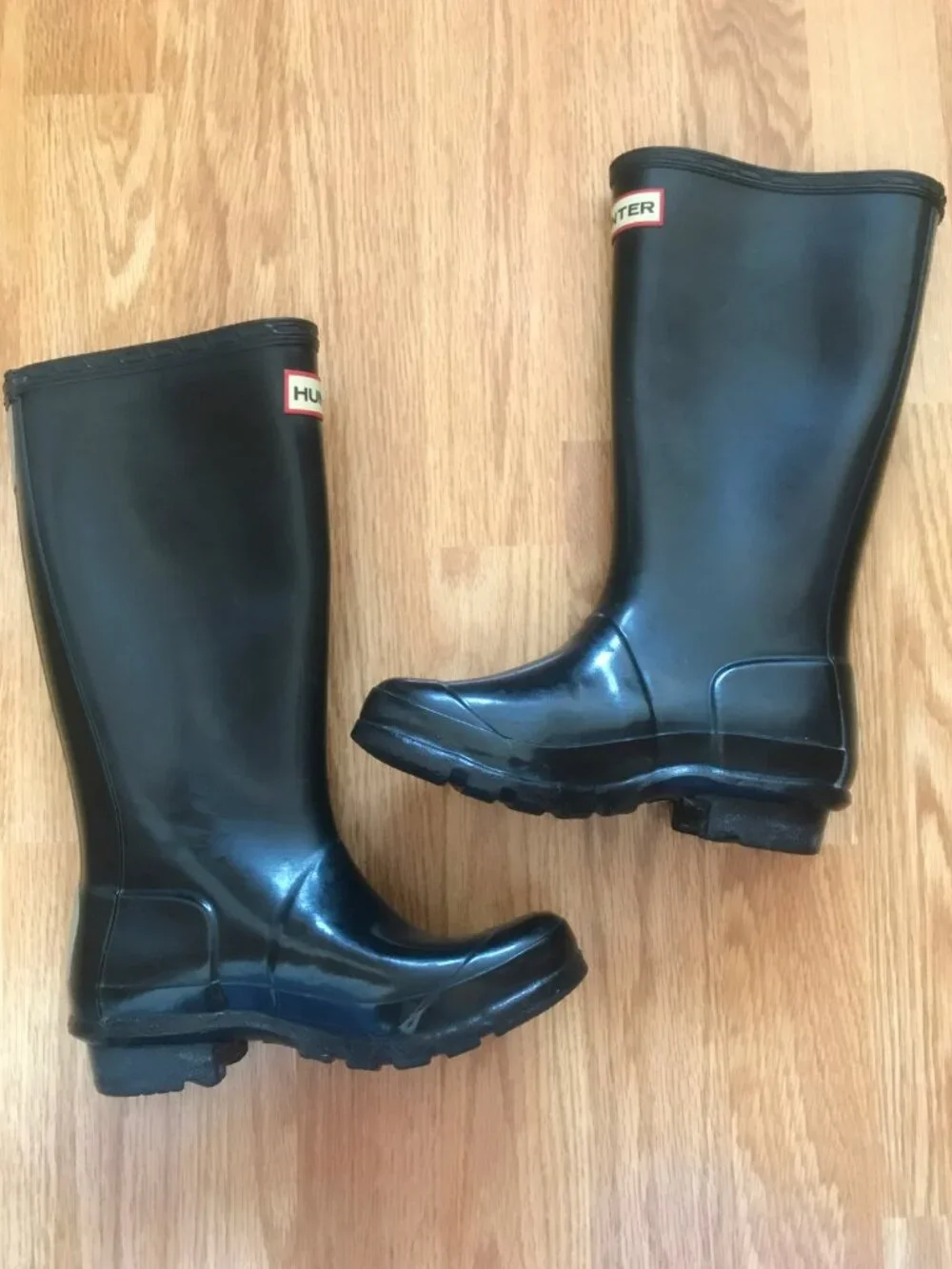 Hunter Kids Original Gloss Rain Boots in Black Size Girls 2